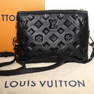 Louis Vuitton Black Monogram Puffy Lambskin Coussin BB Gold Hardware, 2021